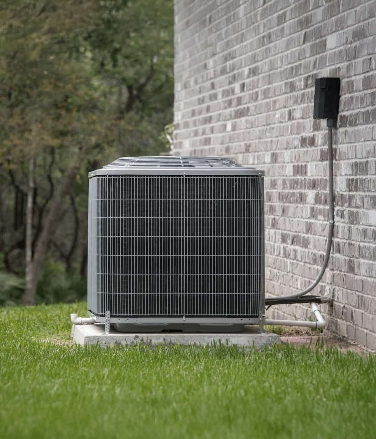 HVAC condenser outside a house