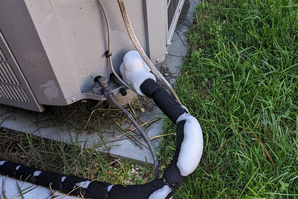 ice forming on HVAC lines